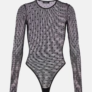 Wardrobe.NYC Polka Dot Mesh Bodysuit NWT